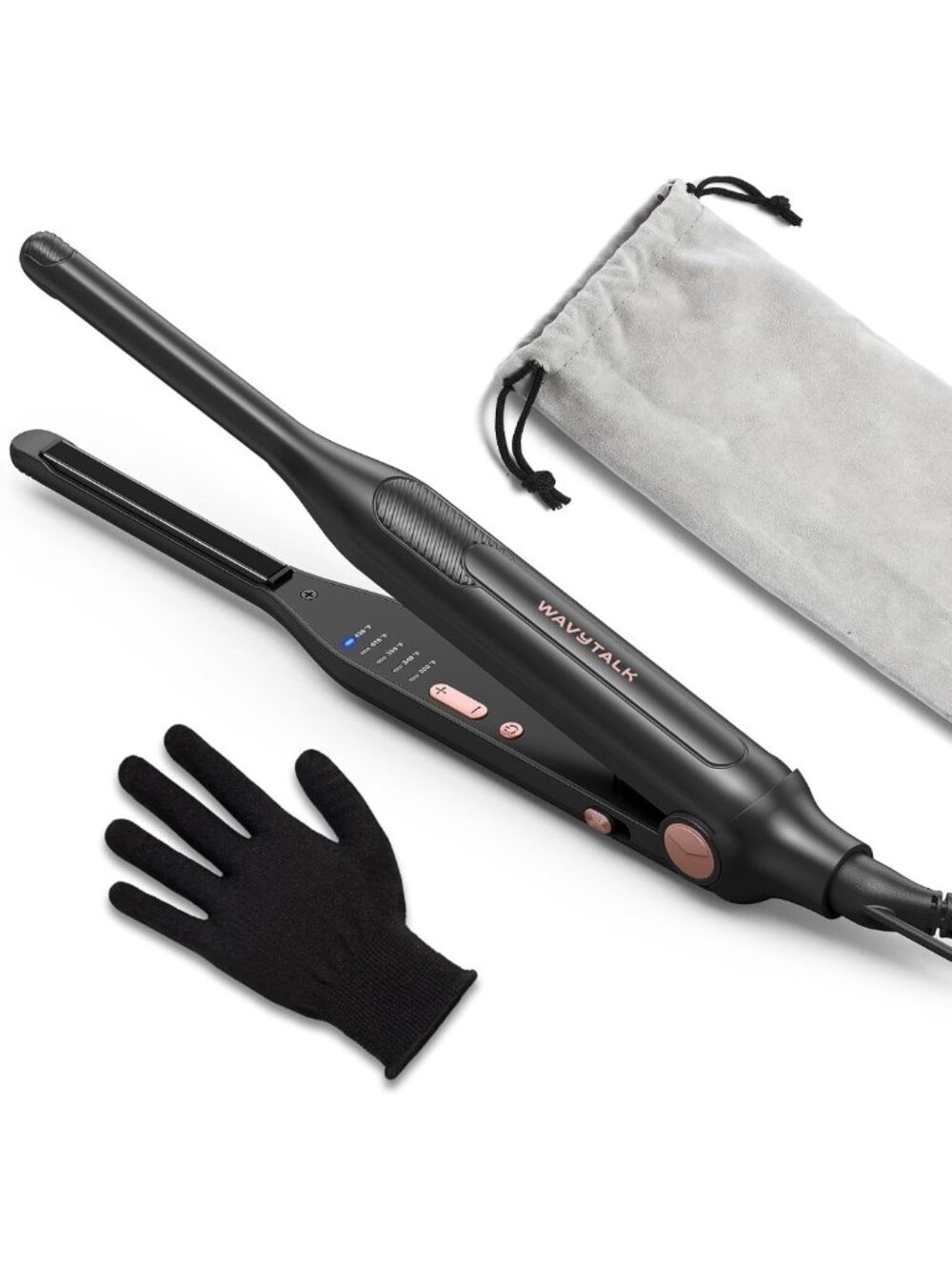 Compact 0.3" Pencil Flat Iron - Small Straightener for Short Hair & Pixie Cuts